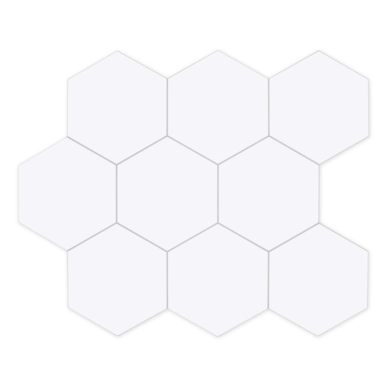 10.1'' W x 11.6'' L Hexagon Stone Composite Peel and Stick Mosaic Tile