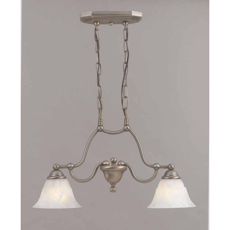 Comstock 2 - Light Kitchen Island Pendant, Rustic Bronze, White Alabaster