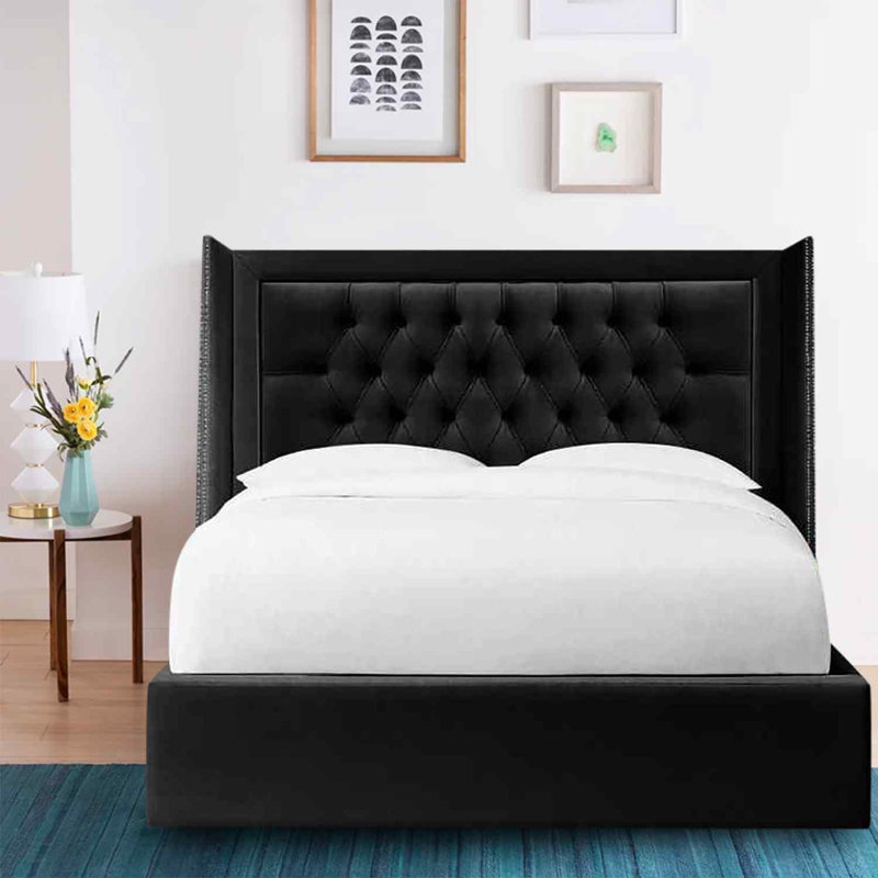 Upholstered Bed, Single (3'), Black