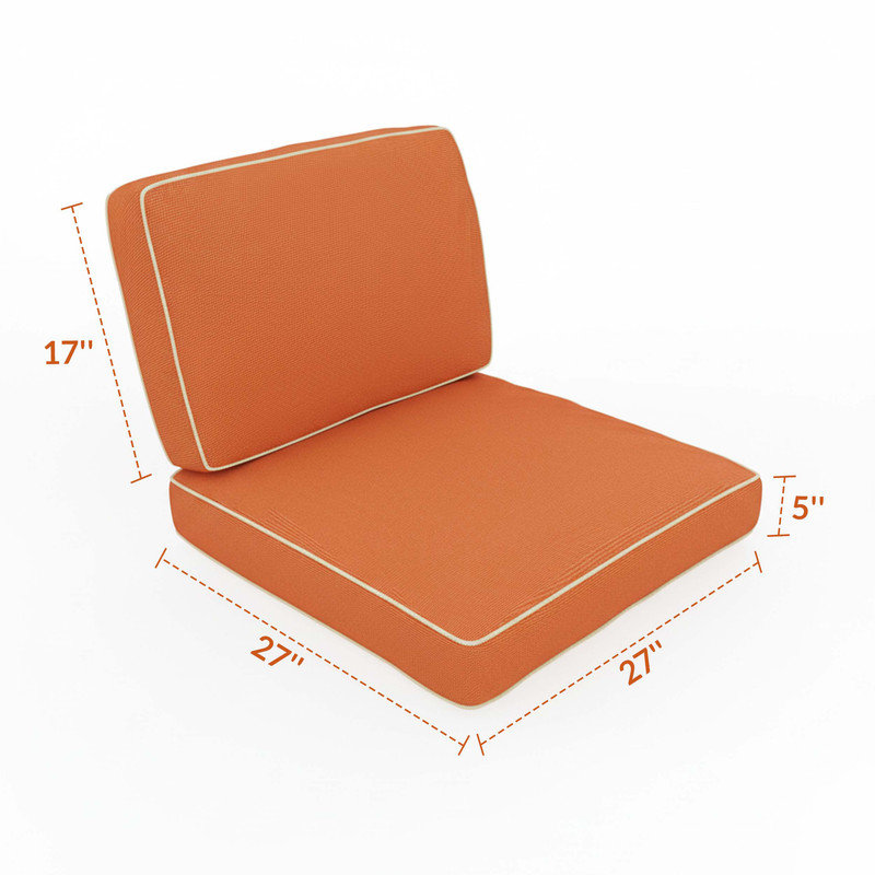 Coussin Sunbrella intérieur / extérieur à assise profonde, Cayenne