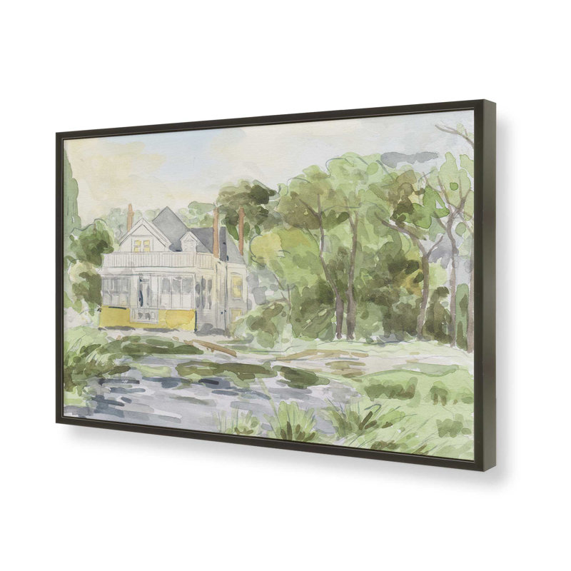 «Tranquil Retreat I» par Melissa Wang, reproduction d'art, 30" H x 20" W, Open Corner Framed Print without Mat Paper, Noir