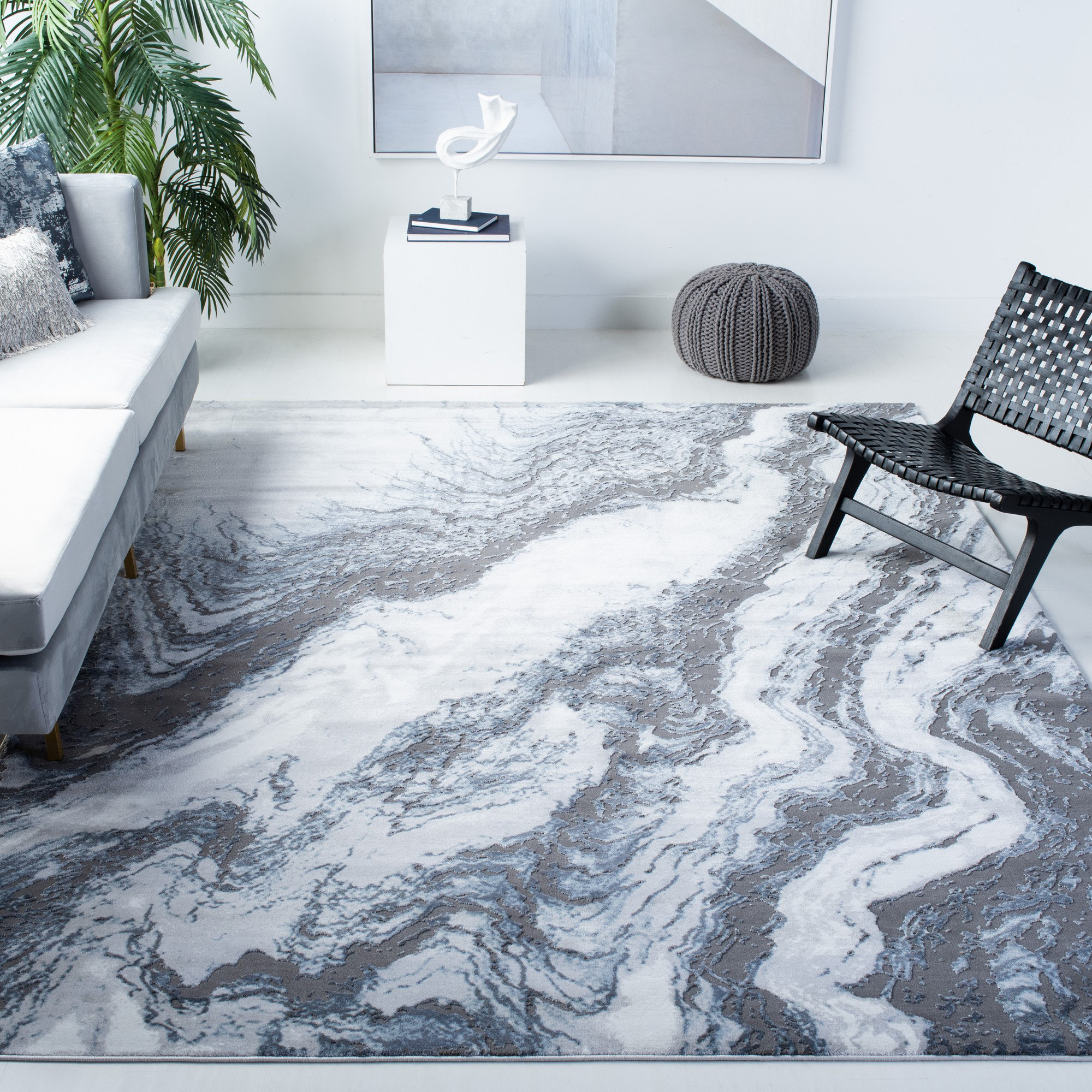 Marni Rug Wrought Studio Marni Abstract Blue/Grey Area Rug & Reviews - Wayfair Canada