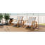 Fauteuil club de 2 pour la terrasse et le bord de la piscine avec coussin de siège beige à assise profonde et à angle en bois