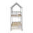 Twin Size House Bunk Bed With Trundle,Roof And Windows