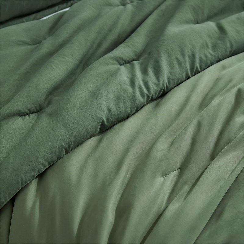 Coma Inducer Calm Cool Oversized All Season Comforter Set, Twin Extra Long Comforter + 1 Standard Sham, Green