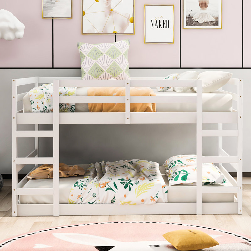 Full Size Bunk Bed With White - Built For Stability And Over Ensuring A Comfortable Safe Sleeping Arrangement