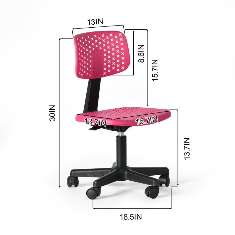 Kids Task Chair with Adjustable Height and Breathable Plastic Seat and Backrest for Home Study or Playroom