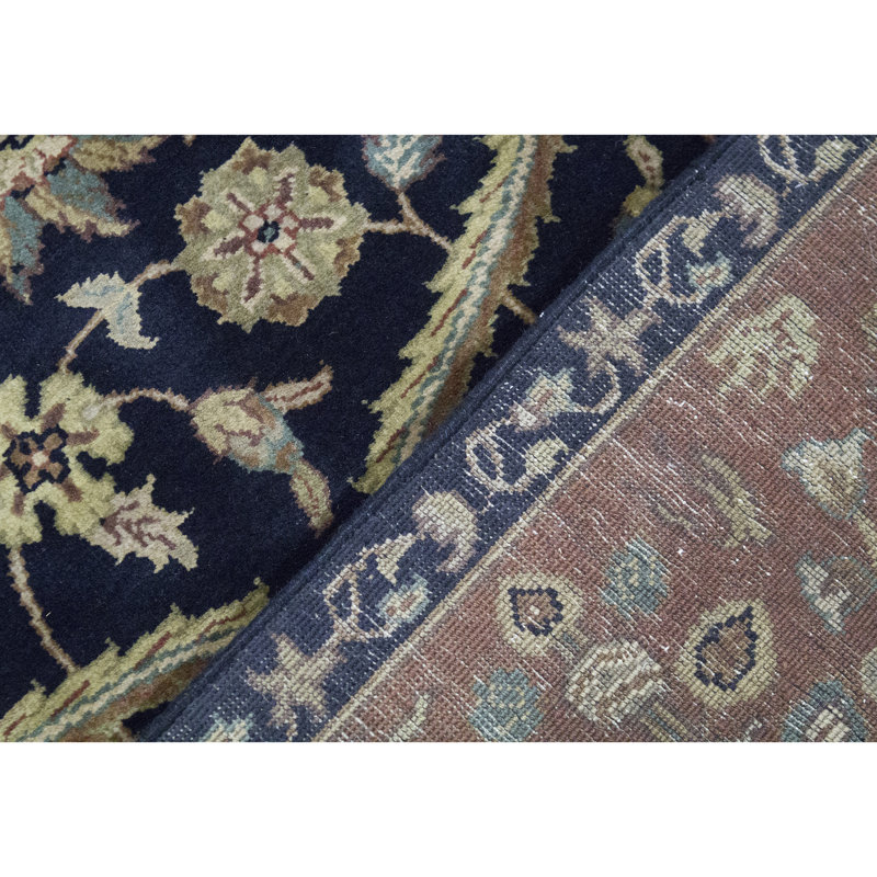 Avalon Wool Oriental Area Rug in Black/Rust