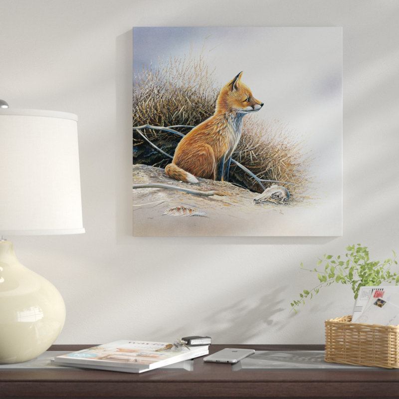 «Little Fox», impression sur toile, H 37 po x l 37 po x P 1,5 po, Pas de tapis, Toile tendue