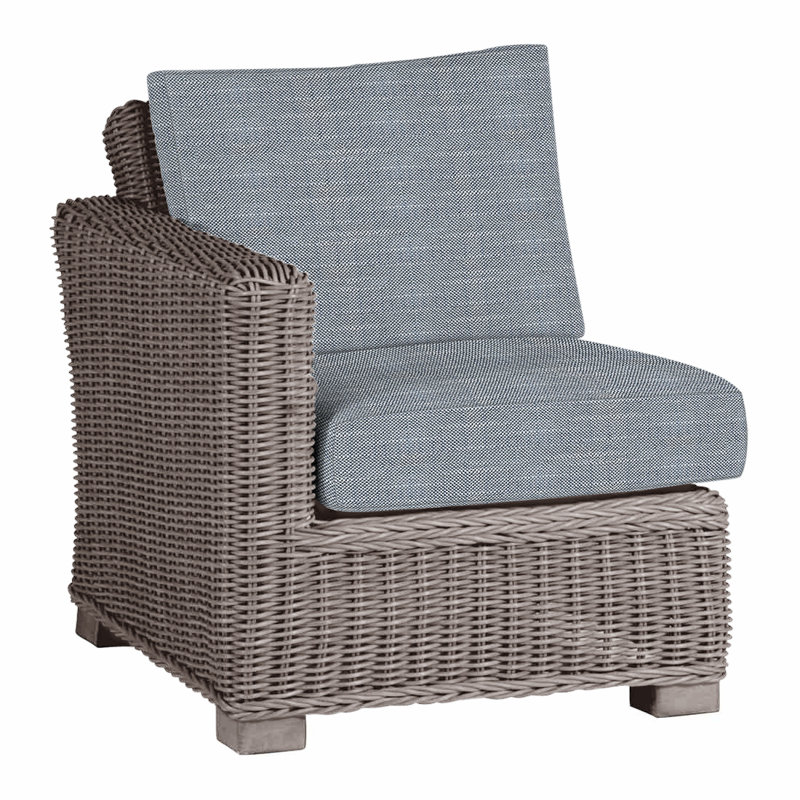 Rustic Woven Sectional Left, Rollo Chambray InsideOut® Linen, Welt, Oyster