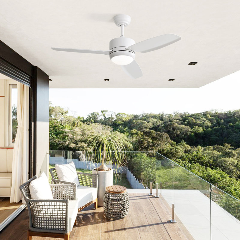 Ventilateur de plafond de 46 pouces avec lumières 3 pales en ABS, commande à 6 vitesses du moteur à courant continu pour la chambre à coucher