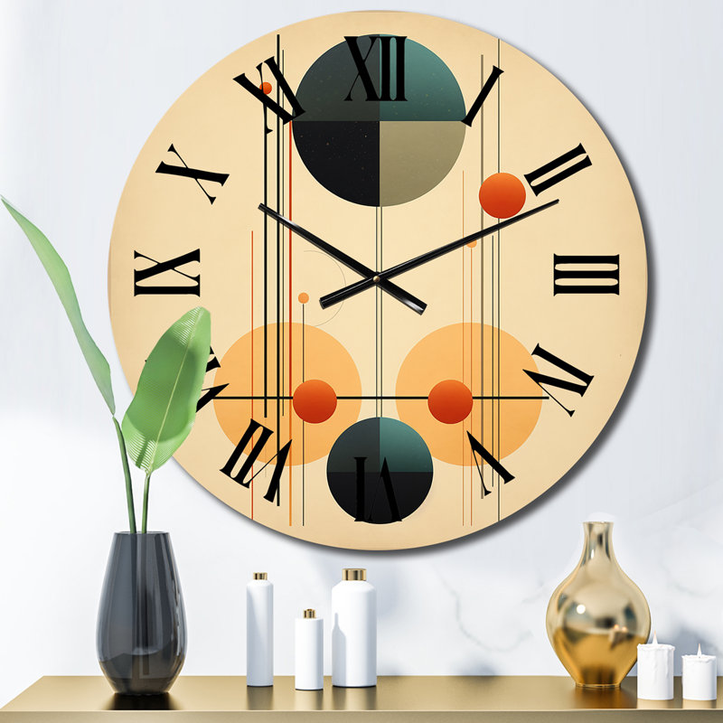 Horloge murale Syncronicities Midcentury Elegant Retro Art III, Moyenne