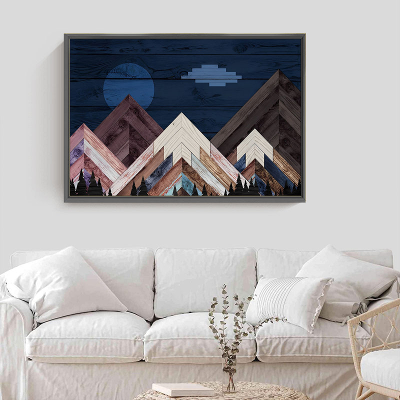 Paysage naturel champêtre, reproduction d'art sur toile, H 12 po x l 16 po x P 1,5 po, Noir