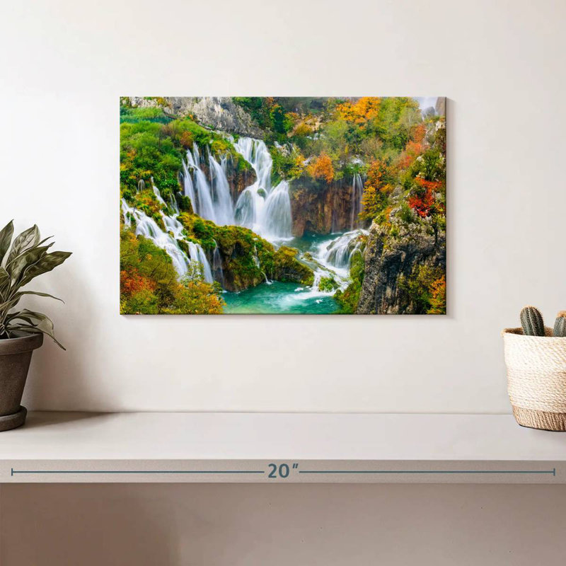 Alvord Autumn Plitvice Waterfalls, 8" H x 12" W