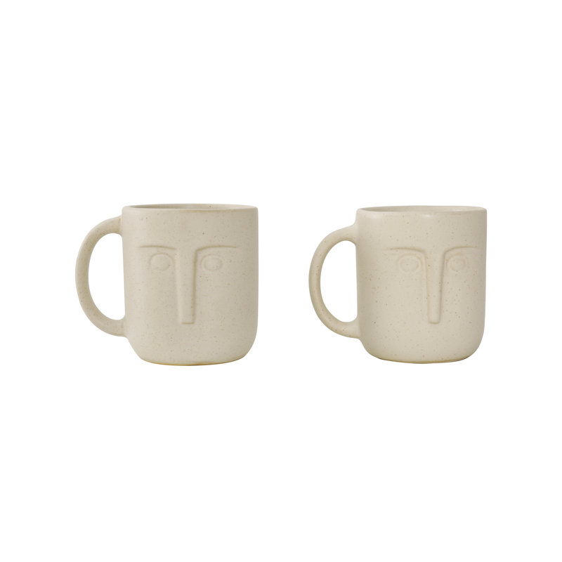 Ensemble de tasses à café en céramique Moai – Tasses en grès faites à la main avec des visages sculptés – Verres artistiques et tasses sculptées uniques