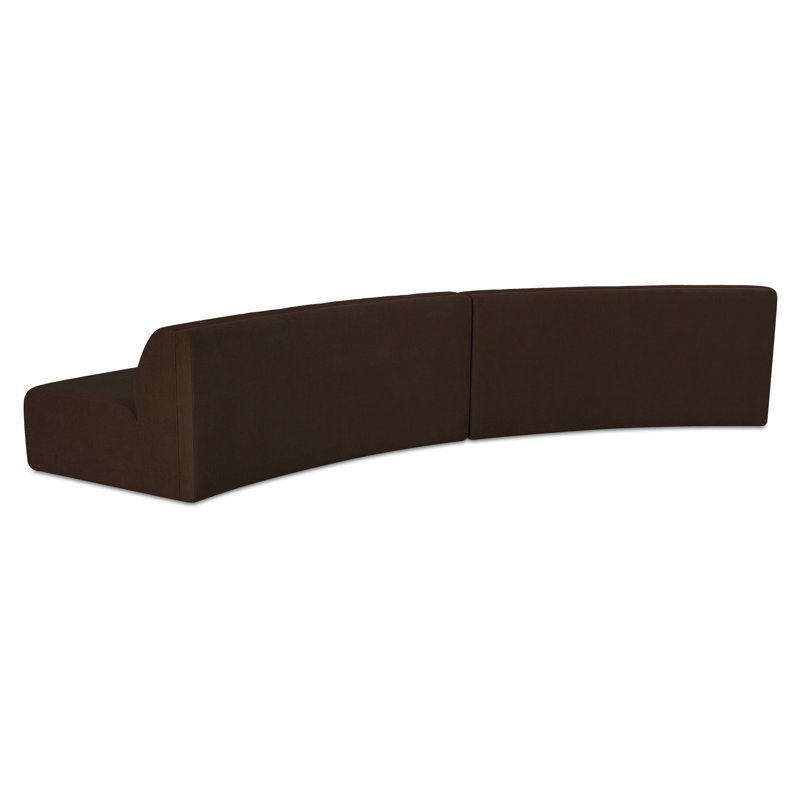 Naomi Modular Sectional, Brown Polyester