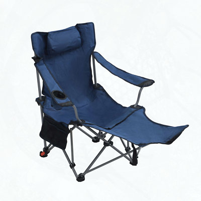 Chaise de camping pliante à 3 positions avec porte-gobelet et poche latérale