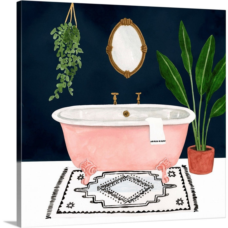Boho Bath II - reproduction d'art sur toile, Toile tendue, H 16 po x l 16 po x P 1,25 po