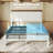 Farmhouse Queen Size Bed Frame with 51.2" Tall Geometric Headboard,Modern Platform Bed with Under Bed Storage, All-Metal Support System, No Box Spring Needed, Easy Assembly,Antique White-1597066393-1597066391
