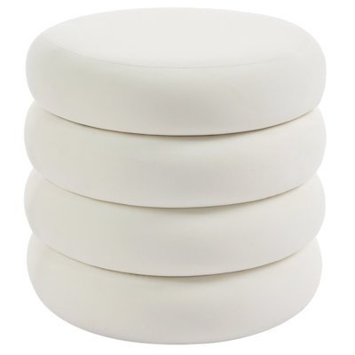 Leiani 19.5'' W Modern Round Upholstered Storage Ottoman with Hidden Storage for Living Room & Bedroom