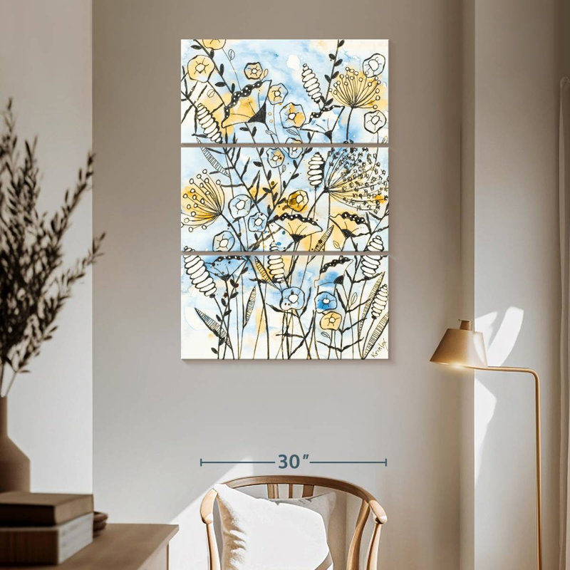 Fleurs jaunes et bleues I