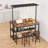 42-Inch Kitchen Island with Storage in Wood - Bakers Rack with 3-Tier Shelves and 5 Hooks, Prep Table for Kitchen