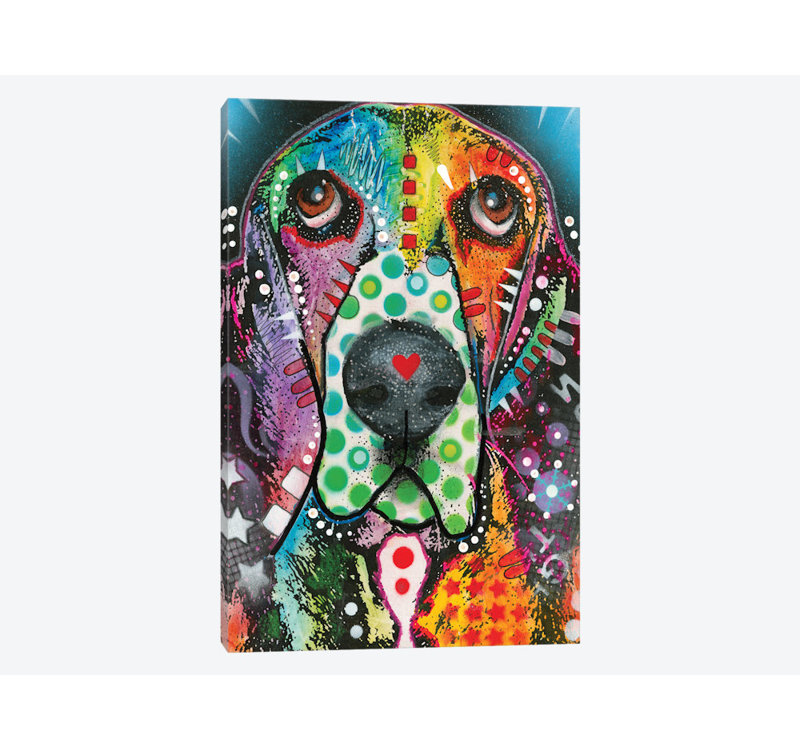 «Coonhound», impression sur toile, H 12 po x l 8 po x P 0,75 po, Pas de tapis, Toile tendue