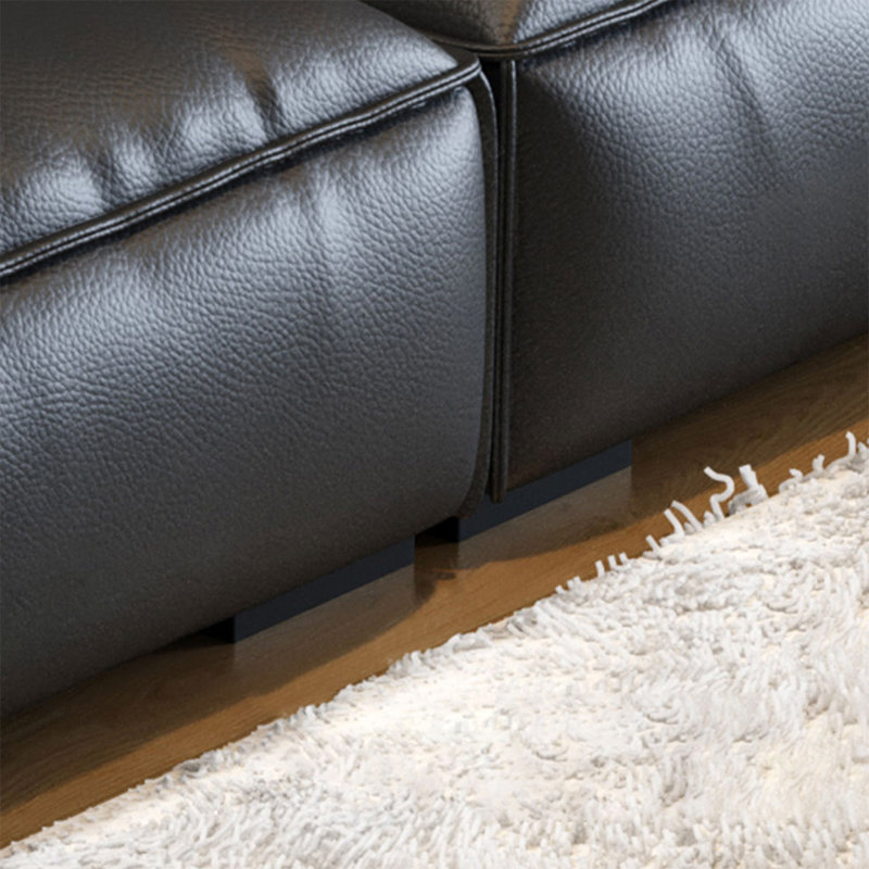 Canapé modulaire noir en cuir véritable, H 31,5 po x l 110,24 po x P 41,34 po, 4