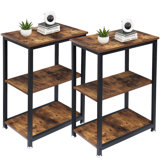 Ortha 3-Tiers Nightstand, End Sofa Table With Storage Shelves, Night Stand For Bedroom Living Room Hallway Study,Set Of 2
