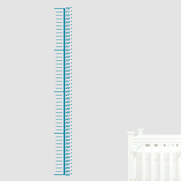 Abstract Non-Wall Damaging Growth Chart Decals, Teal