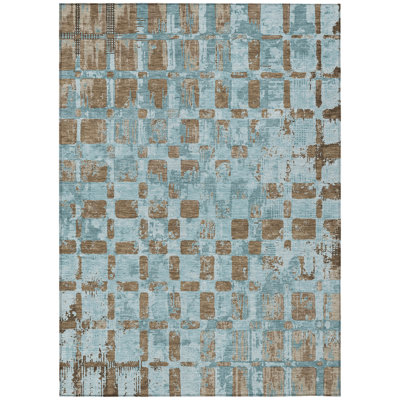 Machine Washable Indoor/Outdoor Chantille ACN2628 Abstract Rug
