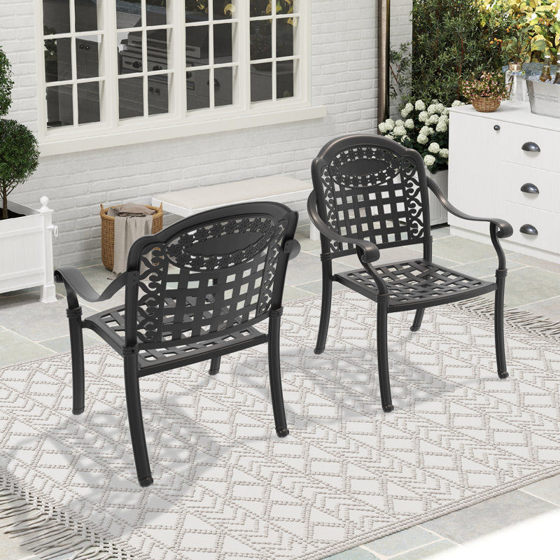 2-Person Round Outdoor Dining Set With Blue Colour Cushion