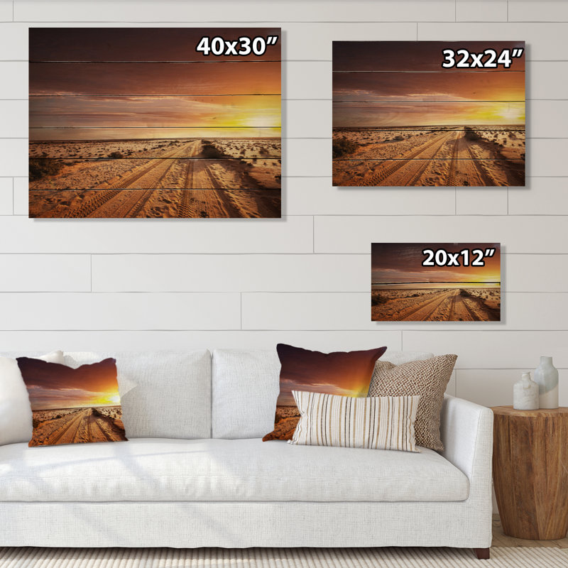 Off Road In Desert At Sunset - Photographie sur, H 30 po x l 40 po x P 1 po
