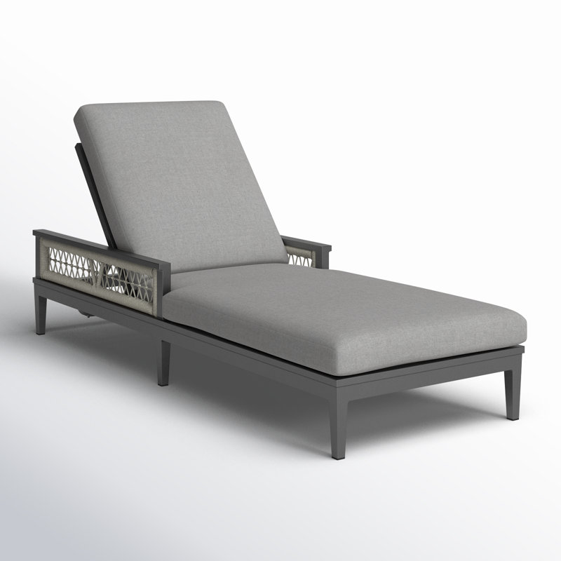 Evalyn Outdoor Metal Chaise Lounge , Cushion Included