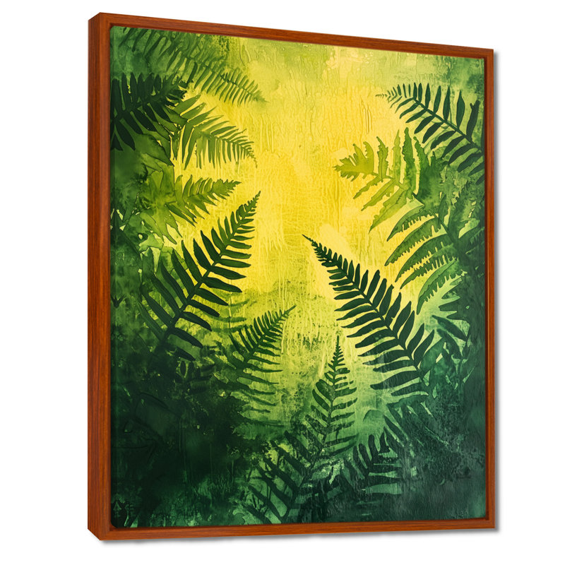 «Grazio Minimalisme Fern Tranquility On The Summer I», art mural, Brun, Reproduction avec cadre flottant, H 32 po x l 16 po