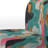 Turquoise and Pink Abstract Serenity II - Upholstered Contemporary Slipper Chair, Modern Abstract Accent Chair