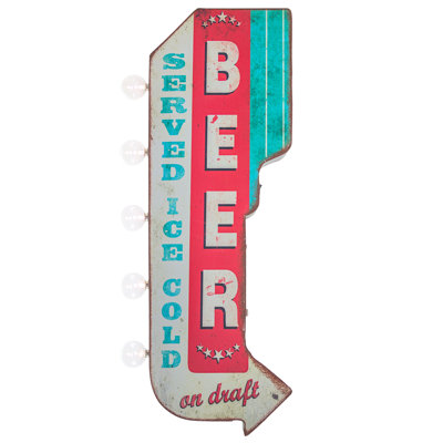 Enseigne à del en bière sur dépouille