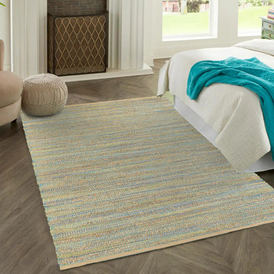 Modern Farmhouse Handmade Natural Fiber Jute Indoor Area Rug with Cotton Backing