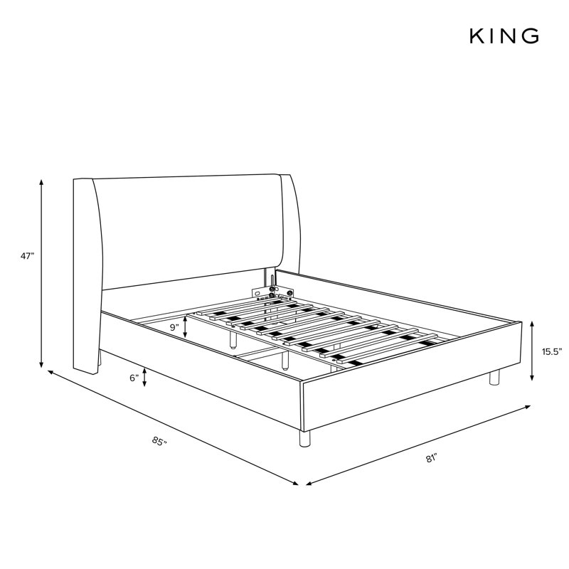 Tilly Upholstered Low Profile Platform Bed - Elegant Design