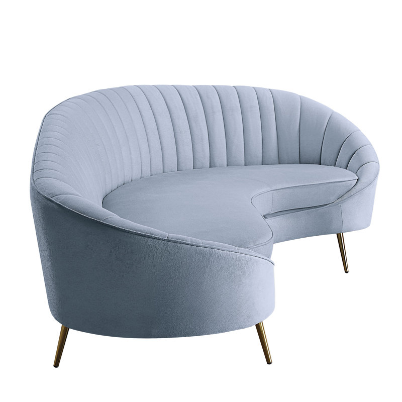 Canapé en velours gris clair, Microfibre / microsuède gris clair