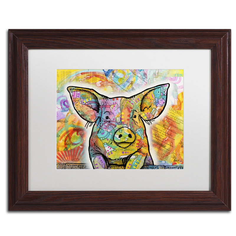 «The Pig», impression sur toile encadrée, H 11 po x l 14 po x P 0,5 po, Noir, Cadre noir