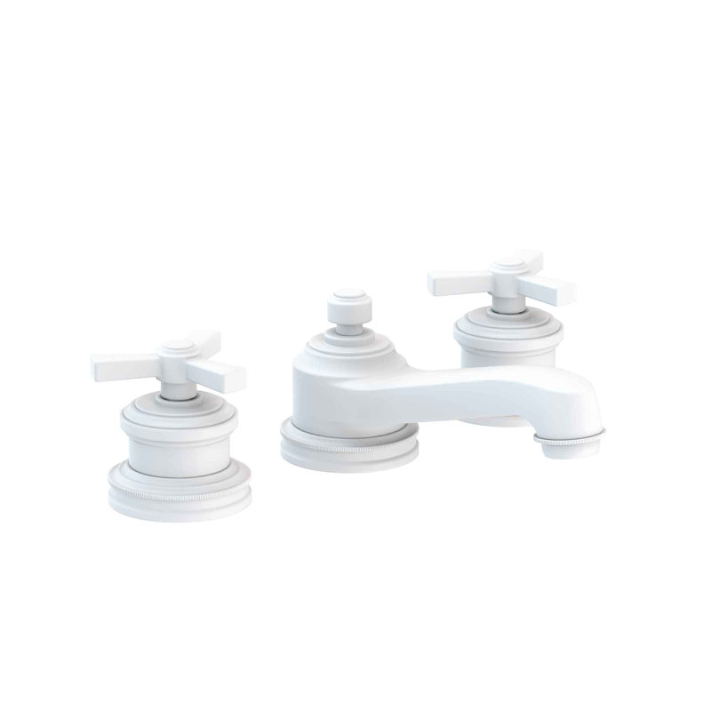 Miro Widespread Bathroom Faucet with Drain Assembly, Matte White