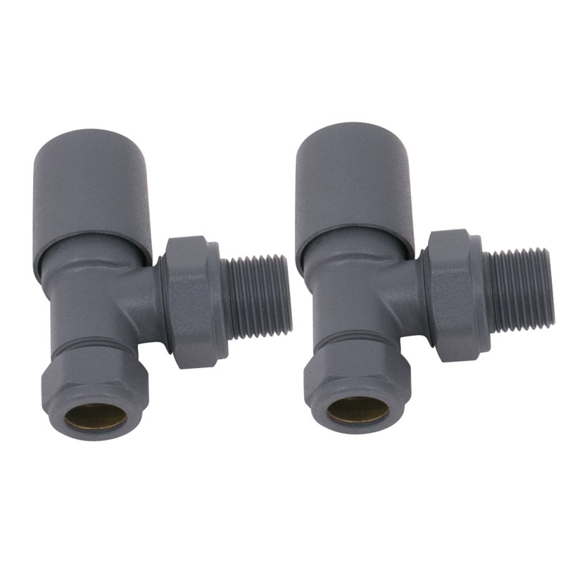 Angled Heated Towel Rail Radiator Valves Anthracite Manual 15Mm X 1/2" One Pair Anthracite