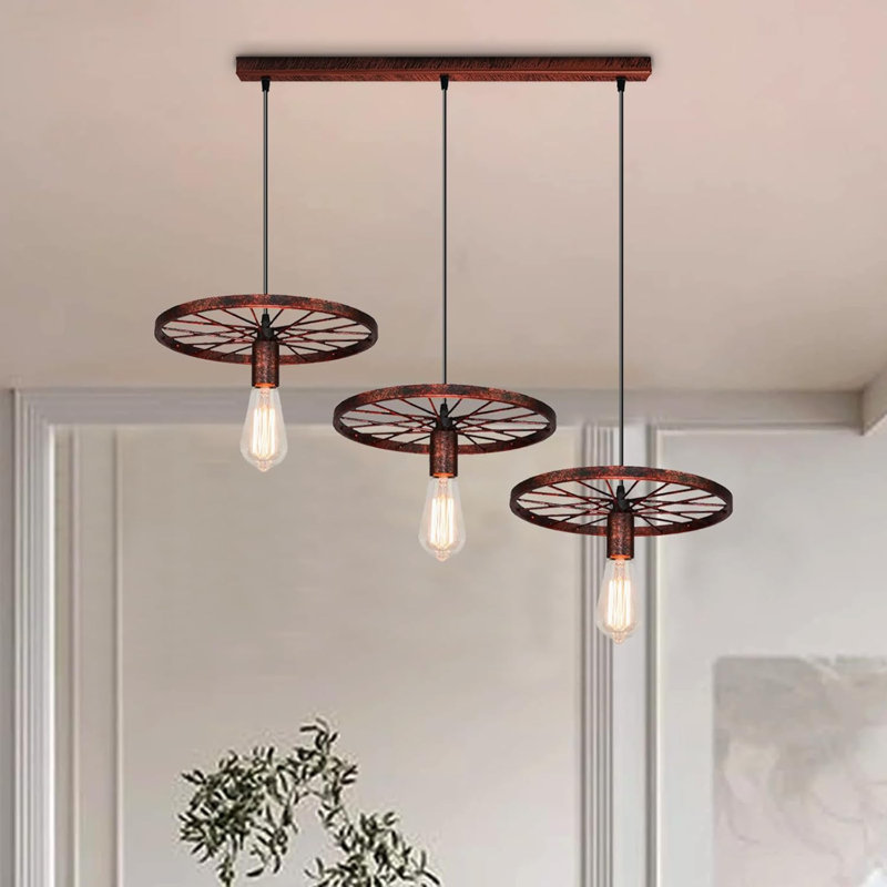 3 - Light Pendant, Rustic Red