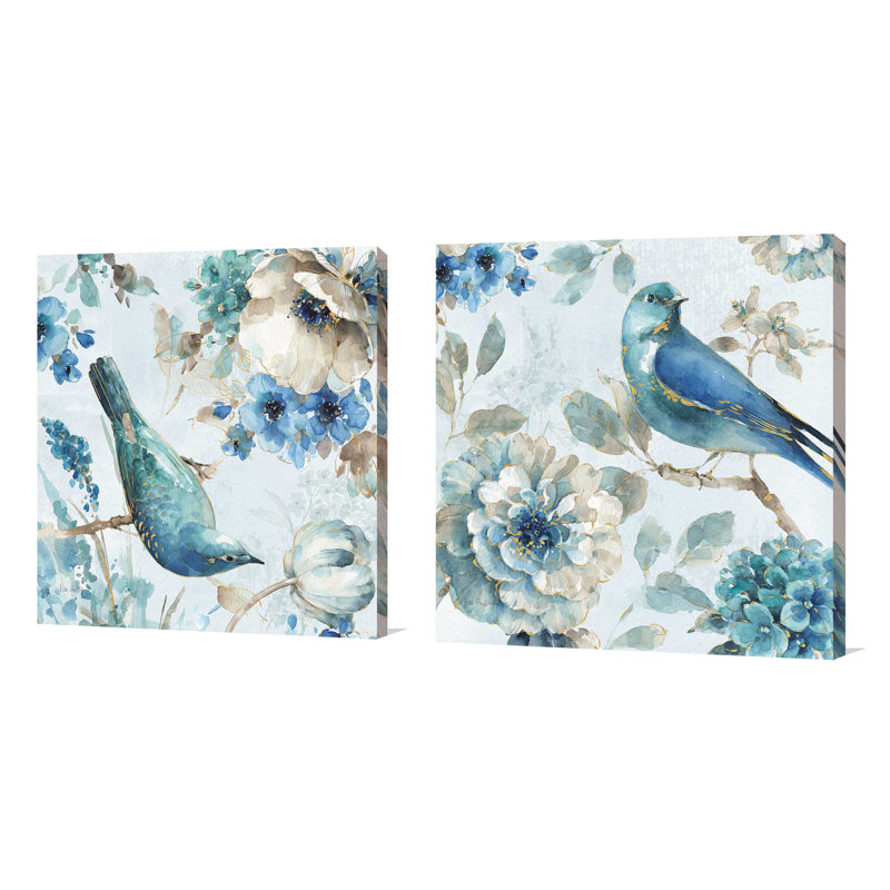 Indigold II - ensemble de 2 reproductions d'art sur toiles, H 36 po x l 72 po x P 1,5 po, Toile tendue