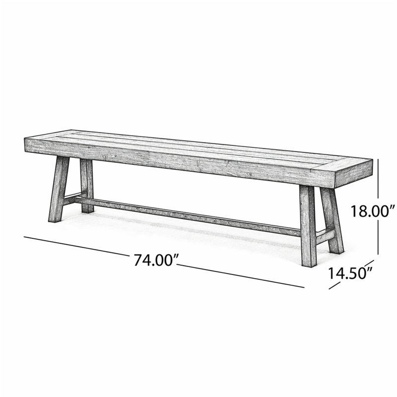 Banc de patio extérieur en bois d'acacia