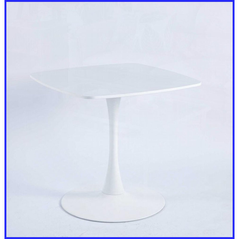 Table basse en MDF blanc avec pieds en métal pour la cuisine / le salon, l'écurie et amp; Facile à nettoyer Assembler, Blanc