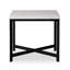 Hammered Iron End Table-White Marble-1793588783