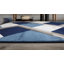 Tapis bleu à motif géométrique de losanges-2141114529