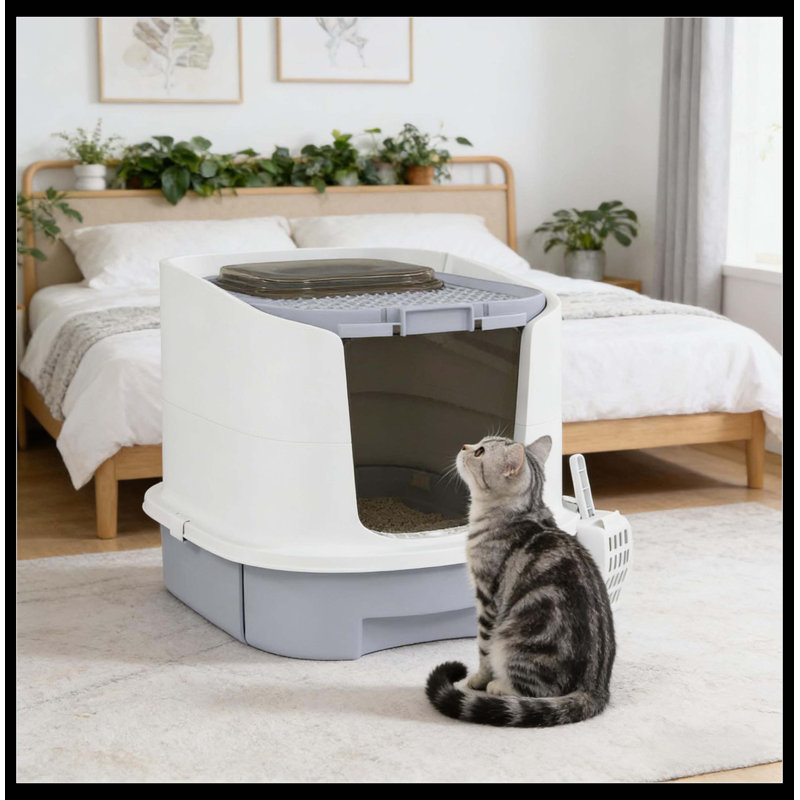 Easy To Clean Litter Box,Covered Cat Litter Box